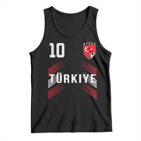Proud Turkiye Soccer Fans Number 10 Jersey Style Tank Top Patriotic Turkish Football Turkey Sports Lover
