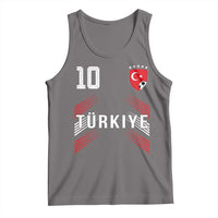 Proud Turkiye Soccer Fans Number 10 Jersey Style Tank Top Patriotic Turkish Football Turkey Sports Lover