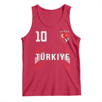 Proud Turkiye Soccer Fans Number 10 Jersey Style Tank Top Patriotic Turkish Football Turkey Sports Lover