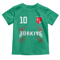 Proud Turkiye Soccer Fans Number 10 Jersey Style Toddler T Shirt Patriotic Turkish Football Turkey Sports Lover