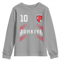 Proud Turkiye Soccer Fans Number 10 Jersey Style Youth Sweatshirt Patriotic Turkish Football Turkey Sports Lover