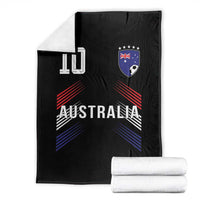 Australia Soccer Sports Graphic Number 10 Jersey Style Throw Blanket Proud Australian Football Fans Game Day Pride