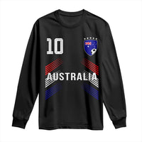 Australia Soccer Sports Graphic Number 10 Jersey Style Long Sleeve Shirt Proud Australian Football Fans Game Day Pride