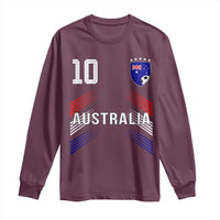 Australia Soccer Sports Graphic Number 10 Jersey Style Long Sleeve Shirt Proud Australian Football Fans Game Day Pride