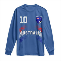 Australia Soccer Sports Graphic Number 10 Jersey Style Long Sleeve Shirt Proud Australian Football Fans Game Day Pride