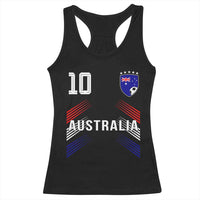 Australia Soccer Sports Graphic Number 10 Jersey Style Racerback Tank Top Proud Australian Football Fans Game Day Pride
