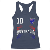 Australia Soccer Sports Graphic Number 10 Jersey Style Racerback Tank Top Proud Australian Football Fans Game Day Pride