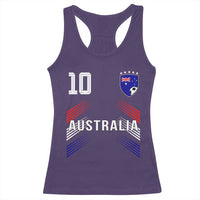 Australia Soccer Sports Graphic Number 10 Jersey Style Racerback Tank Top Proud Australian Football Fans Game Day Pride