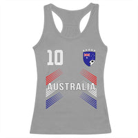 Australia Soccer Sports Graphic Number 10 Jersey Style Racerback Tank Top Proud Australian Football Fans Game Day Pride
