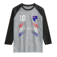 Australia Soccer Sports Graphic Number 10 Jersey Style Raglan Shirt Proud Australian Football Fans Game Day Pride