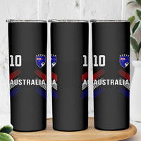 Australia Soccer Sports Graphic Number 10 Jersey Style Skinny Tumbler Proud Australian Football Fans Game Day Pride
