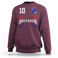 Australia Soccer Sports Graphic Number 10 Jersey Style Sweatshirt Proud Australian Football Fans Game Day Pride