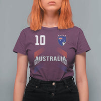 Australia Soccer Sports Graphic Number 10 Jersey Style T Shirt For Women Proud Australian Football Fans Game Day Pride