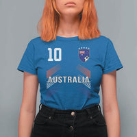 Australia Soccer Sports Graphic Number 10 Jersey Style T Shirt For Women Proud Australian Football Fans Game Day Pride