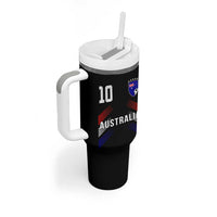Australia Soccer Sports Graphic Number 10 Jersey Style Tumbler With Handle Proud Australian Football Fans Game Day Pride