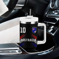 Australia Soccer Sports Graphic Number 10 Jersey Style Tumbler With Handle Proud Australian Football Fans Game Day Pride