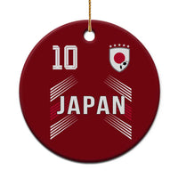 Japan Soccer Sports Graphic Number 10 Jersey Style Ceramic Ornament Proud Japanese Football Fans Game Day Pride