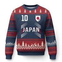 Japan Soccer Sports Graphic Number 10 Jersey Style Ugly Christmas Sweater Proud Japanese Football Fans Game Day Pride