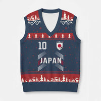 Japan Soccer Sports Graphic Number 10 Jersey Style V-Neck Knit Sweater Vest Proud Japanese Football Fans Game Day Pride