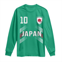 Japan Soccer Sports Graphic Number 10 Jersey Style Long Sleeve Shirt Proud Japanese Football Fans Game Day Pride