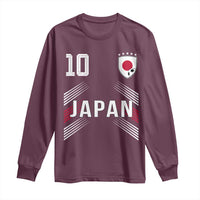 Japan Soccer Sports Graphic Number 10 Jersey Style Long Sleeve Shirt Proud Japanese Football Fans Game Day Pride