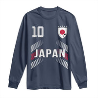 Japan Soccer Sports Graphic Number 10 Jersey Style Long Sleeve Shirt Proud Japanese Football Fans Game Day Pride