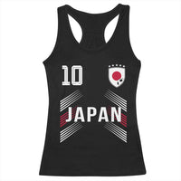 Japan Soccer Sports Graphic Number 10 Jersey Style Racerback Tank Top Proud Japanese Football Fans Game Day Pride