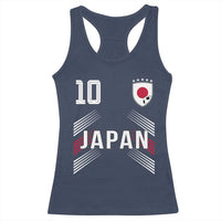 Japan Soccer Sports Graphic Number 10 Jersey Style Racerback Tank Top Proud Japanese Football Fans Game Day Pride