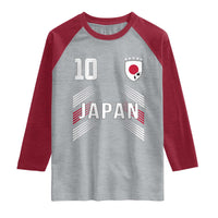 Japan Soccer Sports Graphic Number 10 Jersey Style Raglan Shirt Proud Japanese Football Fans Game Day Pride