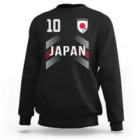 Japan Soccer Sports Graphic Number 10 Jersey Style Sweatshirt Proud Japanese Football Fans Game Day Pride