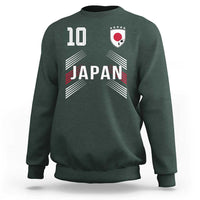 Japan Soccer Sports Graphic Number 10 Jersey Style Sweatshirt Proud Japanese Football Fans Game Day Pride