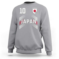 Japan Soccer Sports Graphic Number 10 Jersey Style Sweatshirt Proud Japanese Football Fans Game Day Pride