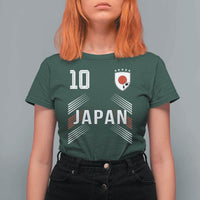 Japan Soccer Sports Graphic Number 10 Jersey Style T Shirt For Women Proud Japanese Football Fans Game Day Pride
