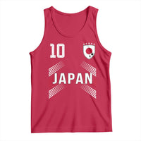 Japan Soccer Sports Graphic Number 10 Jersey Style Tank Top Proud Japanese Football Fans Game Day Pride