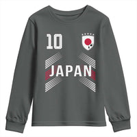 Japan Soccer Sports Graphic Number 10 Jersey Style Youth Sweatshirt Proud Japanese Football Fans Game Day Pride