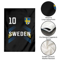 Sweden Soccer Sports Graphic Number 10 Jersey Style Garden Flag Proud Swedish Football Fans Game Day Pride