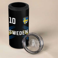 Sweden Soccer Sports Graphic Number 10 Jersey Style 4 in 1 Can Cooler Tumbler Proud Swedish Football Fans Game Day Pride