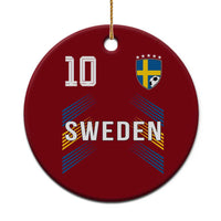 Sweden Soccer Sports Graphic Number 10 Jersey Style Ceramic Ornament Proud Swedish Football Fans Game Day Pride