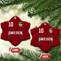 Sweden Soccer Sports Graphic Number 10 Jersey Style Ceramic Ornament Proud Swedish Football Fans Game Day Pride