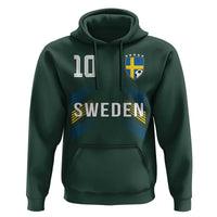 Sweden Soccer Sports Graphic Number 10 Jersey Style Hoodie Proud Swedish Football Fans Game Day Pride