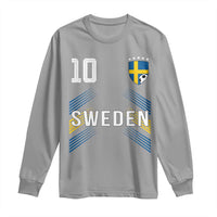 Sweden Soccer Sports Graphic Number 10 Jersey Style Long Sleeve Shirt Proud Swedish Football Fans Game Day Pride