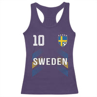 Sweden Soccer Sports Graphic Number 10 Jersey Style Racerback Tank Top Proud Swedish Football Fans Game Day Pride