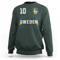 Sweden Soccer Sports Graphic Number 10 Jersey Style Sweatshirt Proud Swedish Football Fans Game Day Pride