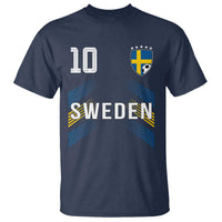 Sweden Soccer Sports Graphic Number 10 Jersey Style T Shirt Proud Swedish Football Fans Game Day Pride