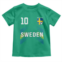 Sweden Soccer Sports Graphic Number 10 Jersey Style Toddler T Shirt Proud Swedish Football Fans Game Day Pride