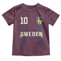 Sweden Soccer Sports Graphic Number 10 Jersey Style Toddler T Shirt Proud Swedish Football Fans Game Day Pride