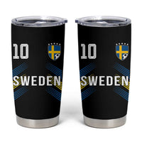 Sweden Soccer Sports Graphic Number 10 Jersey Style Tumbler Cup Proud Swedish Football Fans Game Day Pride