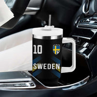 Sweden Soccer Sports Graphic Number 10 Jersey Style Tumbler With Handle Proud Swedish Football Fans Game Day Pride