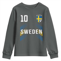Sweden Soccer Sports Graphic Number 10 Jersey Style Youth Sweatshirt Proud Swedish Football Fans Game Day Pride