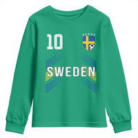 Sweden Soccer Sports Graphic Number 10 Jersey Style Youth Sweatshirt Proud Swedish Football Fans Game Day Pride